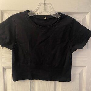 OFFLINE By Aerie Sidewalk Seamless Cropped T-Shirt Black - S